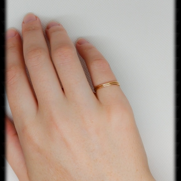 Handmade 14K Gold Filled Thin Stacking Rings - Picture 3 of 4